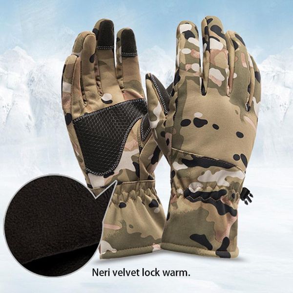 

women men multicolored thermal cycling hiking elastic ski gloves portable warm waterproof anti slip outdoor windproof winter