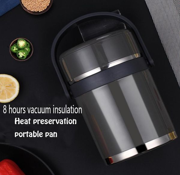 

1.9l герметичный контейнер обед ведро контейнер еды 304 из нержавеющей стали 12 часов тепловое обед boxportable bento box jllvds mx_home