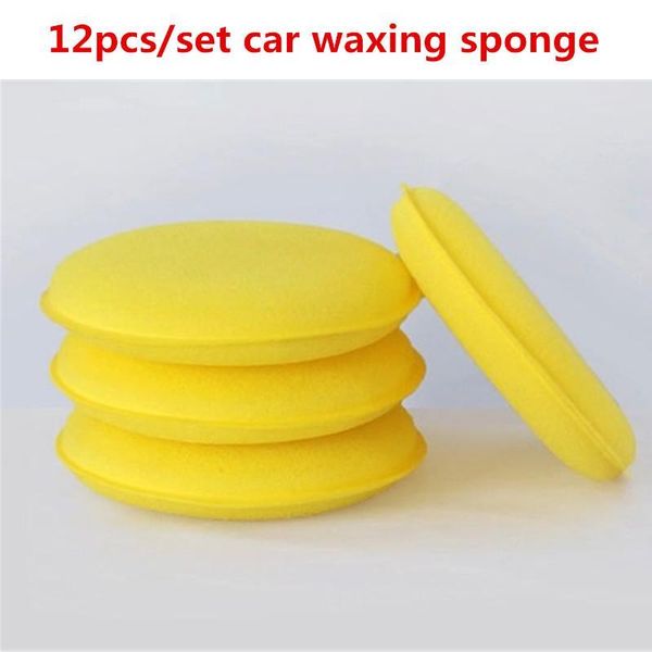 

12pcs set car wax polish foam sponge hand soft wax yellow sponge pad waxing towel sponge brush car paint care cleaning h jllrld