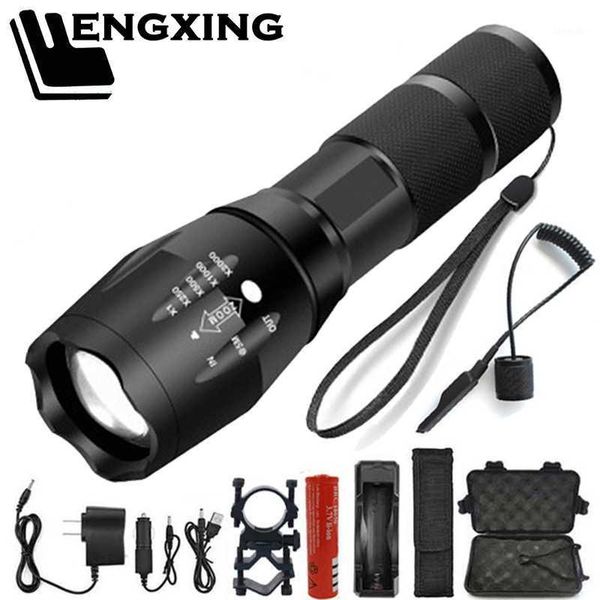 

flashlights torches led ultra bright torch t6/l2/v6 linterna lamp light 5 switch mode waterproof zoomable camping use 18650 battery1