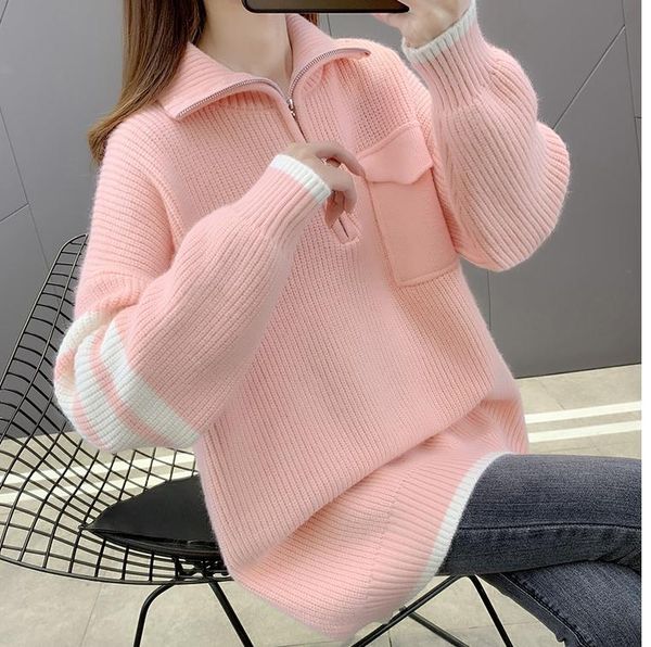 

2021 spring and autumn winter with new style fashion long sleeve women's sweater coat@124, White;black