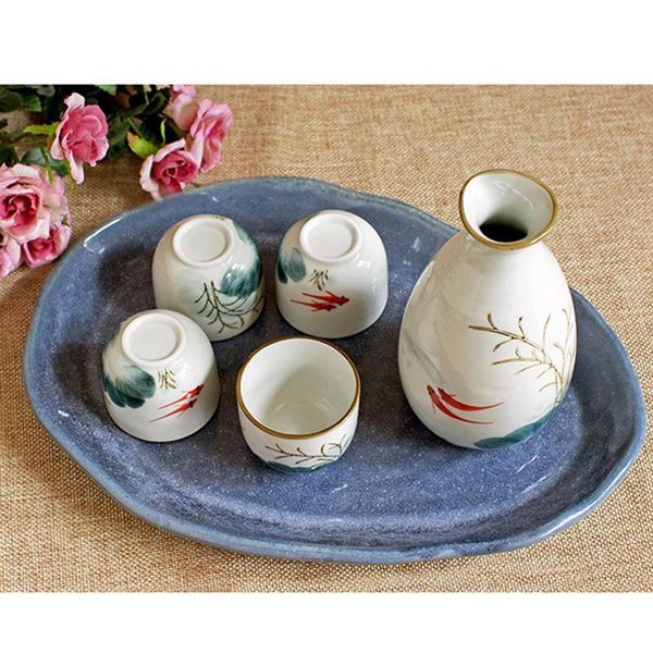 

саке стиль фарфор ручной работы из бамбука рыб и японских набор сервировки печатных jllmnw mx_home