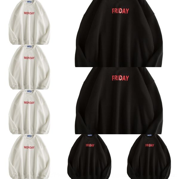 

jjvxb модули пуловер outfitcouple шеи пара пуловеры одежды 7 цвет неделю свитер мужчин и женщин длинный рукав круглый свободный износ wearau, Black