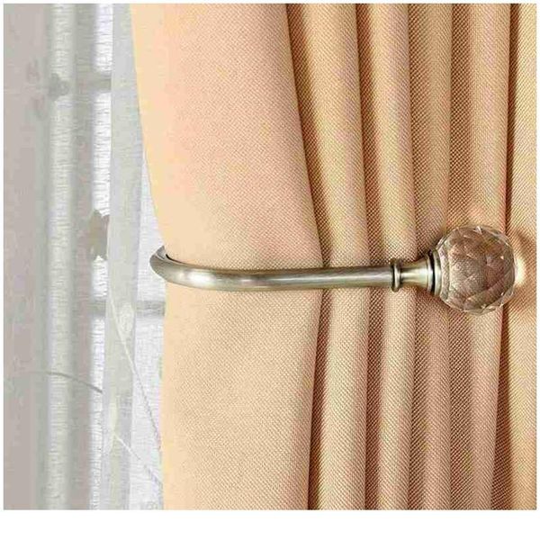 

2pcs/set curtain clamp u-shaped curtain wall hook crystal metal home curtain accessories hook holder decorati bbywrv