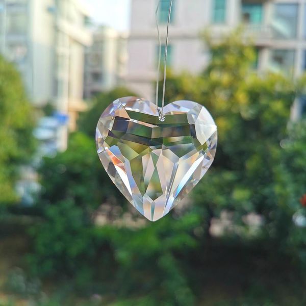 

3d heart shape crystal pendant glass clear chandelier crystals suncatcher crystal prisms hanging diy wedding home decor 45mm h jllveo