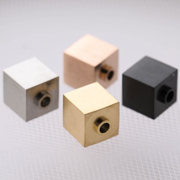 

classic design handmade diy bracelet jewelry charms gold/silver/black 9mm stainless steel cube bead charm, Bronze;silver