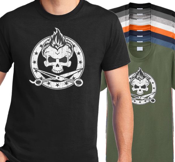 

brand male harajuku fitness brand barber crossbones t shirt hair stylist hair skull shirt sport hooded sweatshirt hoodie