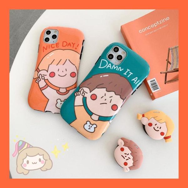 

cute cartoon boys and girls for 11pro max lovers x xs xr12 mobile phone case 8plus 7p 6s small waist se / mini simple soft