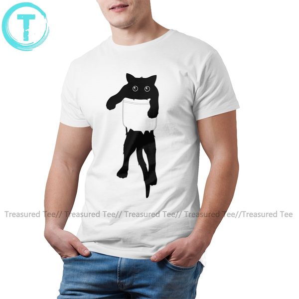 

black cat t shirt hang loose black cat pocket art t-shirt big classic tee shirt short-sleeve male tshirt sport hooded sweatshirt hoodie