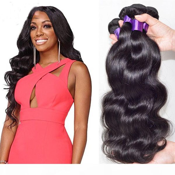 

10a cambodian body wave virgin hair 3 bundle deals unprocessed cambodian virgin hair body wave real human hair bundle, Black