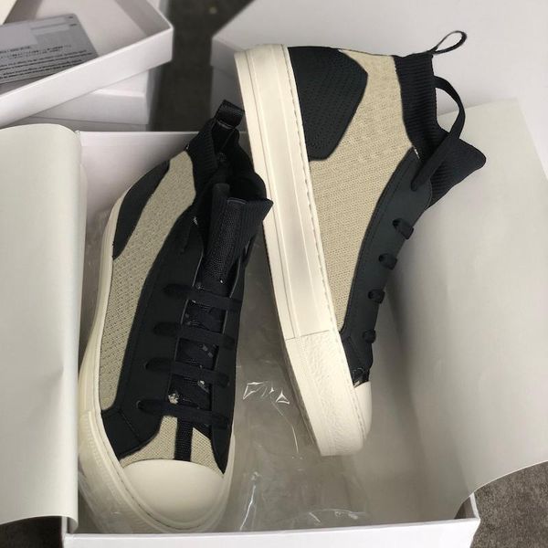 

мода женщины b23 синий косой технический knit mid-топ sneaker ткань цветочные сетки полуботинки b23 холст круиз кожа повседневная trainer, Black