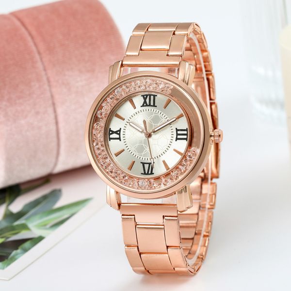 

new activity rhinestone dial ladies watch casual steel strap woman watch fashion mesh strap quartz gift orologio donna, Slivery;brown
