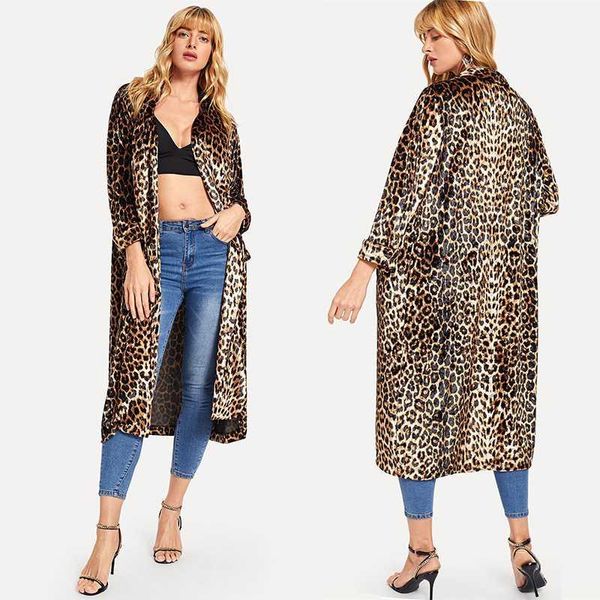 

luxury fashion print long trench elegant sleeve warm cardigan autumn street style open stitch women coat kg-433, Tan;black