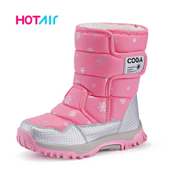 

зимняя обувь снег розовый 2020 ботинок стиль дети теплый мех противоскользящих подошва плюс размер от 27 до 38 детей обувь для девочек, Black;red