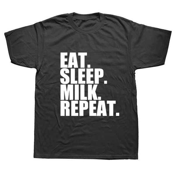 

eat sleep milk repeat farming farmers cows t shirt men o-neck cotton short sleeve funny t-shirt tees sport hooded sweatshirt hoodie