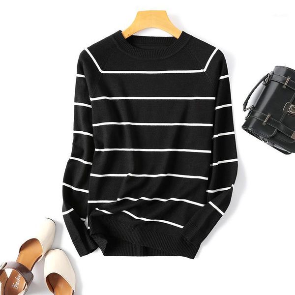 

2020 autumn fashion women long sleeve sweaters ins fashion knit thin sweaters women clothing1, White;black