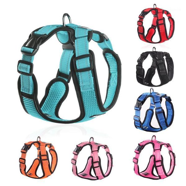

dog collars & leashes reflective pet harness vest soft breathable mesh adjustable for small medium dogs1