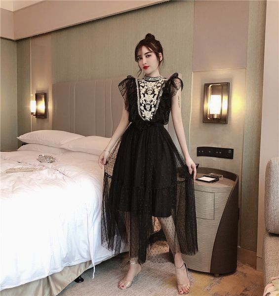 

2021 new female 2nd garment fairy ensemble two sets embroidered shirts high waist midi skirt vintage summer clothes ky9r, Gray