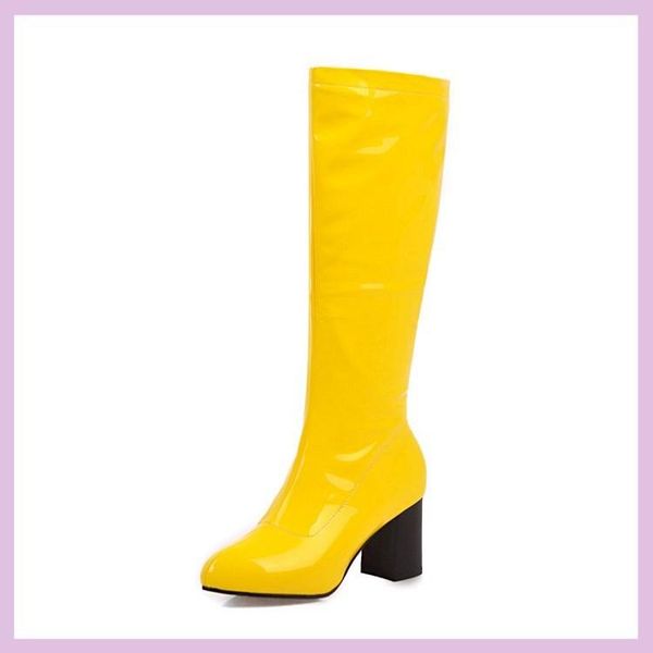 

сапоги обувь zipper sexy бедра высокие каблуки высокие sexy круглый toe boots-женщины пинетки дамы резиновые более-колено mid теленок, Black