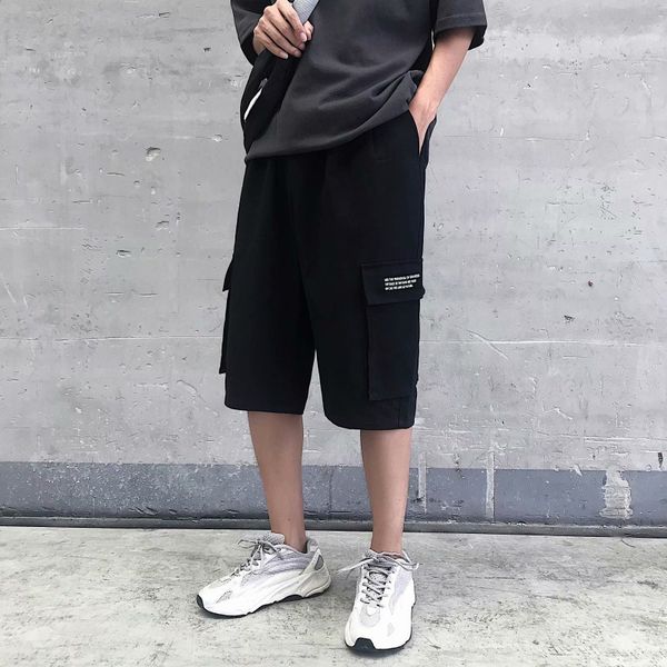 

2020 summer new men's trend student's capris casual pants youth personality versatile tooling shorts, White;black