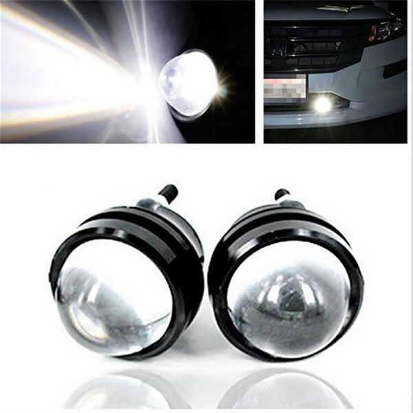 

2pcs 12v drl света автомобиля с резервного объектива 6500k противотуманные фары eagle eye лампы дневного лампы автомобильной фары белый желт