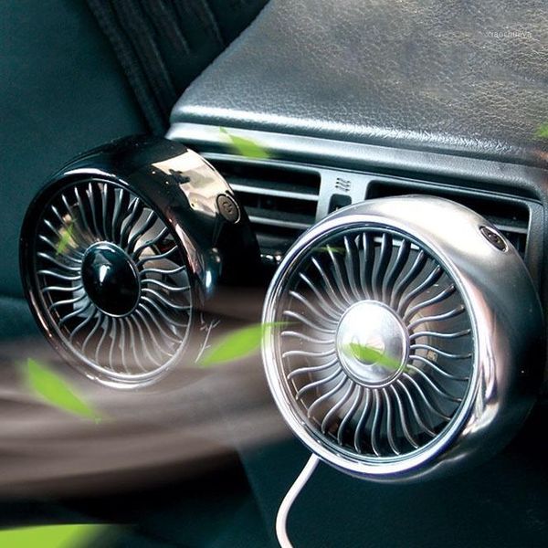 

multifunction usb car fan air conditioner vent fan with led light 2 color1