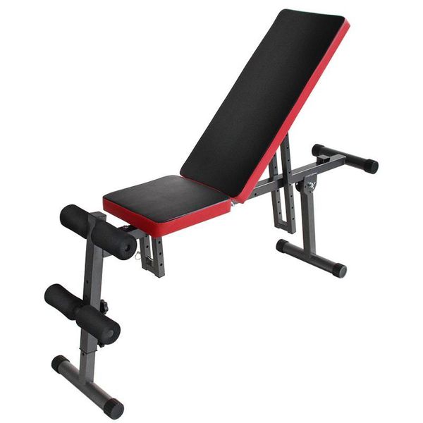 

large gym equipment weightlifting bench bench main black and vice red adjustable height multifunctional supine board