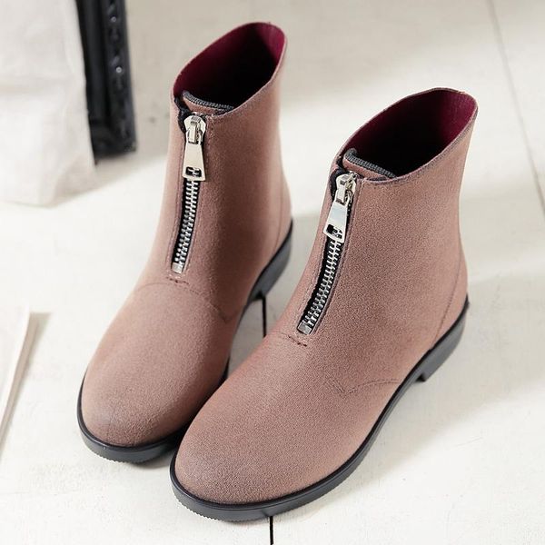 

fashion women's rainboots woman zipper ankle boots women comfortable water anti-skid ankle boots ladies waterproof short, Black