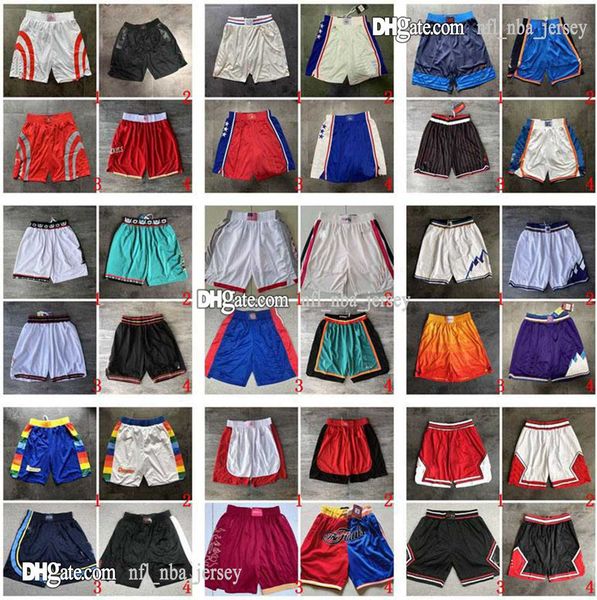 

stitched mens basketball just don pocket shorts hip-hop all city teams name year id tags mitchell&ness sport big face authentic sweatpants, Black