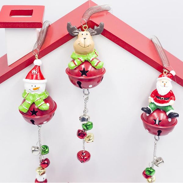

christmas decorations 2021 iron art jingle bells pendant cartoon santa snowman tree ornaments decor for home party year