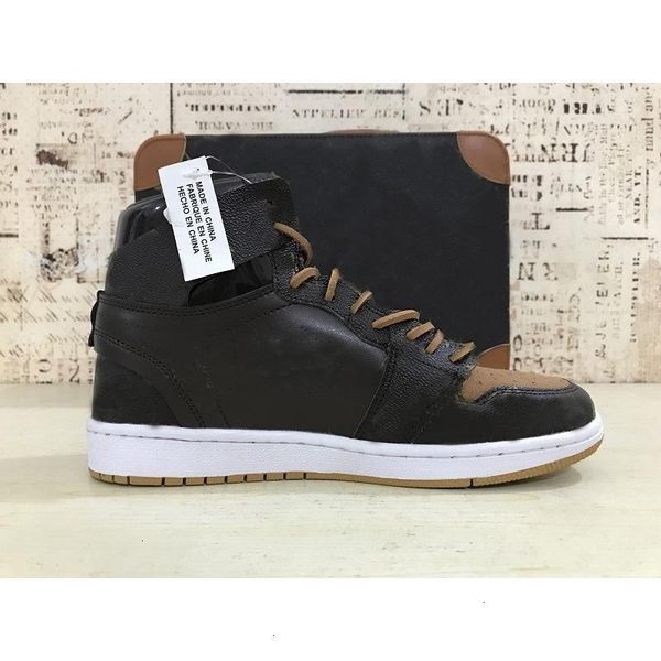 

box) arrival mens 1s (with 1 basketball new shoes three limited fashion sneakers off trainers sports shoe white size -12, Black