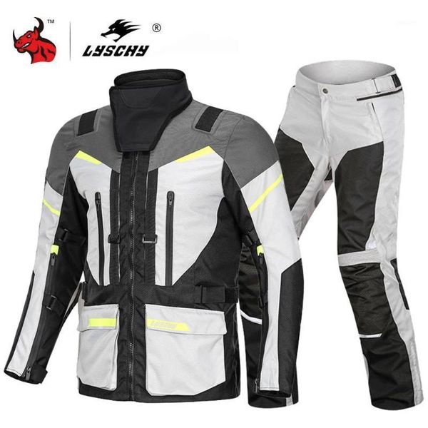 

motorcycle apparel lyschy jacket waterproof moto suit motorbike riding motocross with removeable ce protector1