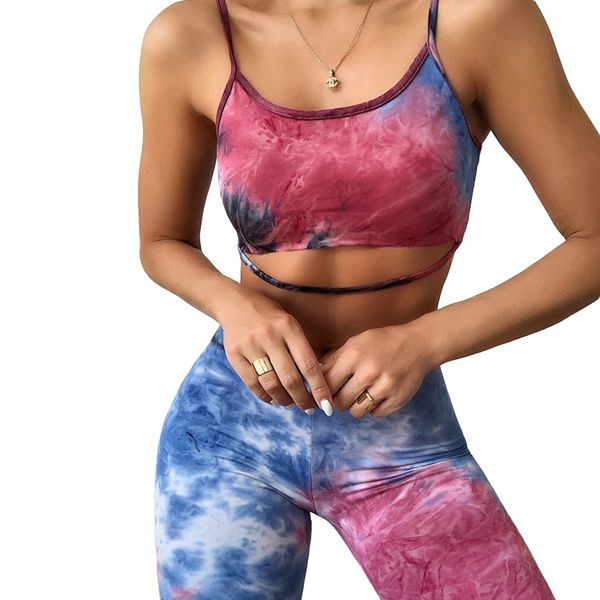 

yoga outfits women 2-piece sport set low chest sling crop slim shirt high waist elastic band short patchwork pants sportswear workout /b, White;red