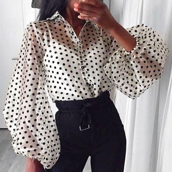 

blouse applique women girl 2021 perspective tunic lantern sleeve casual streetwear loose womens and blouses blusa feminina, White