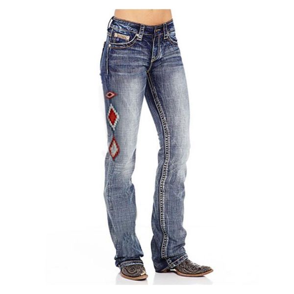 

embroidered new straight women jeans washed women's jeans pants women's pants spot vintage loose dark blue women new