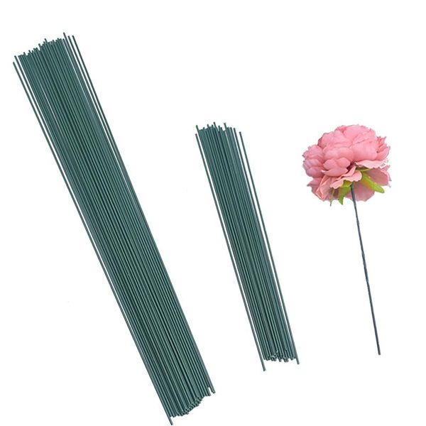 

20pcs 15 25 40cm artificial green flower stem diy floral material handmade wire stem accessoies for wedding home decoration bbyipv