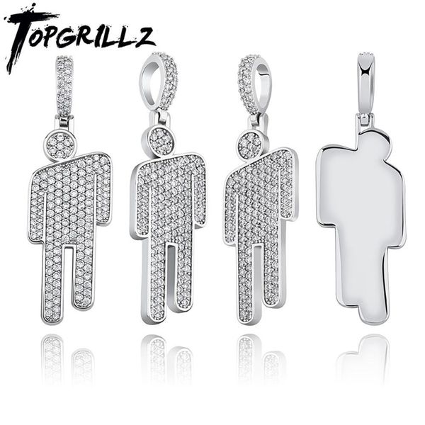 

rillz new villain pendant gold silver color iced out cubic zirconia hip hop necklace jewelry gifts for men women 201013