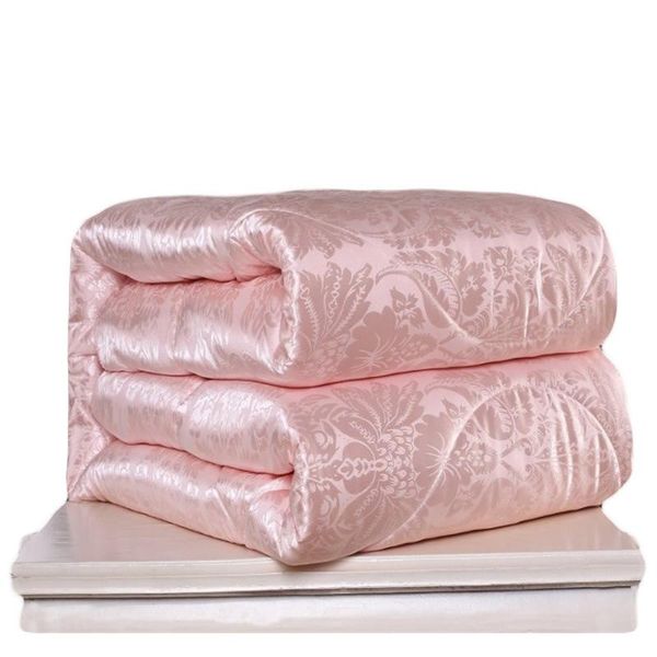 

silk quilt / quilt for summer and winter king queen twin size students bedding handmade white/pink/gray/green/orange pure color