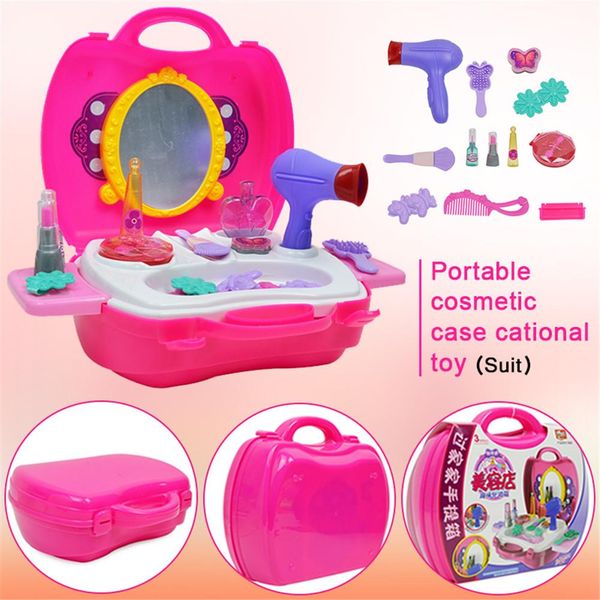 

kids girls house play princess makeup beauty toy kit pretend fake jewelry portable cosmetic toys box kid girl pretend toy wmtagv xhlove