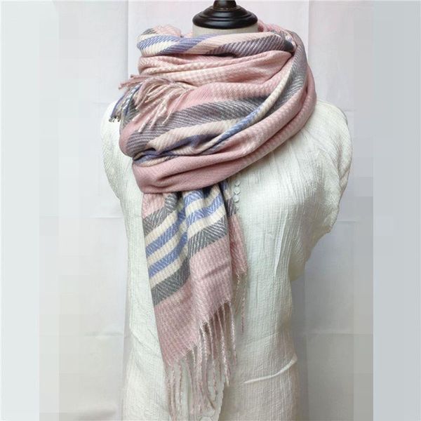 

scarves autumn winter british style ladies artificial cashmere scarf women double-sided thick warmth tassel poncho shawl, Blue;gray
