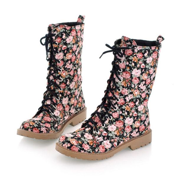 

2021 new botas femininas ретро впечатляет dendas в genuno tornozelo senhoras sapatos femininos mujer o06s, Black