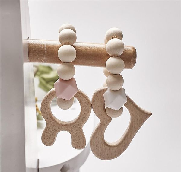 

baby sile nursing bracelets wood teether sile beads teething wood rattles toys baby teether bracelets jllwvt bdetrade
