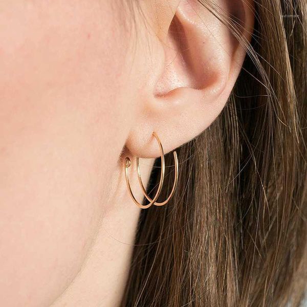 

pinjeas handmade double ear ring hoop earrings man custom personalize gift for women birthday jewelry hiping1, Golden