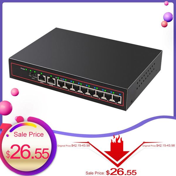 

network switches 10 ports poe switch 48v power over ethernet 8 injector for ip camera/wireless ap/cctv camera system