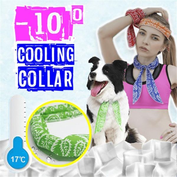 Lenço de refrigeração Cachecol Envoltório embebido em volta da cabeça do pescoço para relaxar instantaneamente para o cão e homens mulheres B2CShop Ciclismo Caps Máscaras