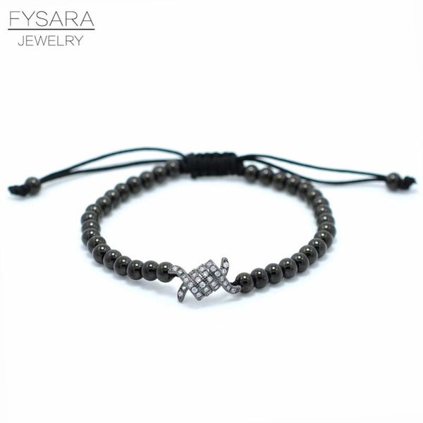 

fysara горячие продажи золота полный циркон способа шарма браслет pave установка cz бисера плетение мужчины макраме браслет провода шарм jll, Golden;silver