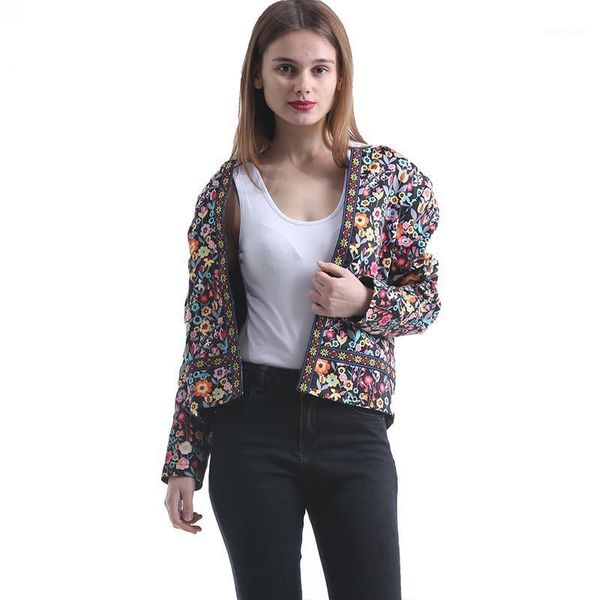 

outwear women fashion jacket coats long sleeve o neck floral casual jackets female clothing fall spring ladies cardigan jacquet1, Black;brown