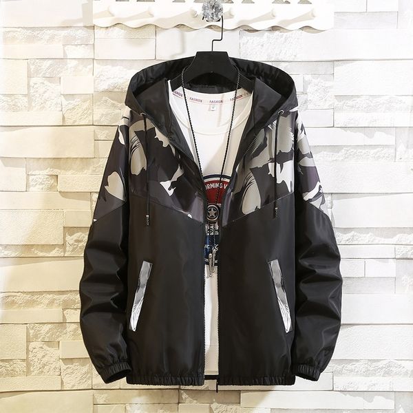 

2021 new men's camouflage printed hoodie shredded casual jackets camo designer jacket block of colors autumn qws0 h5jh, Black;brown