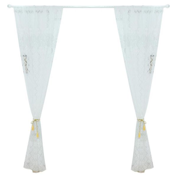 

screen window classic floral pattern rod pocket transparent curtain curtain panel for living room decoration