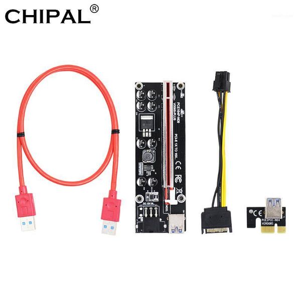 

computer cables & connectors chipal ver009s plus pci-e riser card pcie 1x 16x extension adapter 60cm usb3.0 sata 6pin power for litecoin min